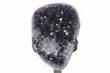 Dark-Purple Amethyst Geode Section on Metal Stand #233932-1